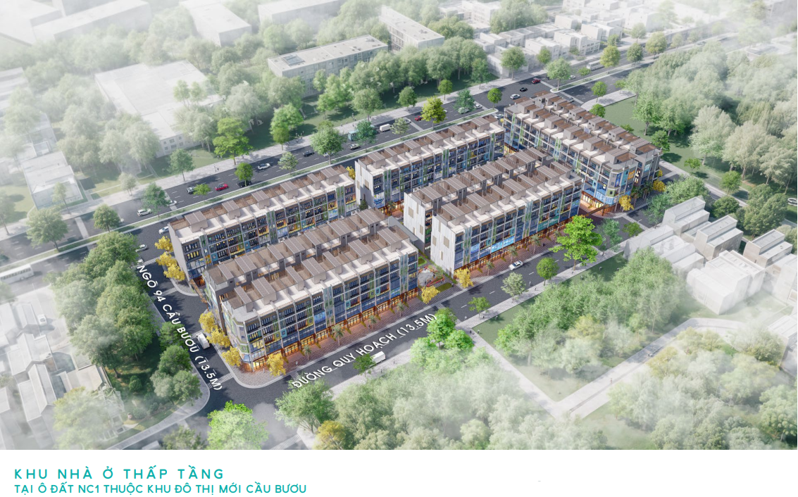 Liền kề NC1 Cầu Bươu | 77.56m² | 155 triệu/m² | Đường nội khu 12m