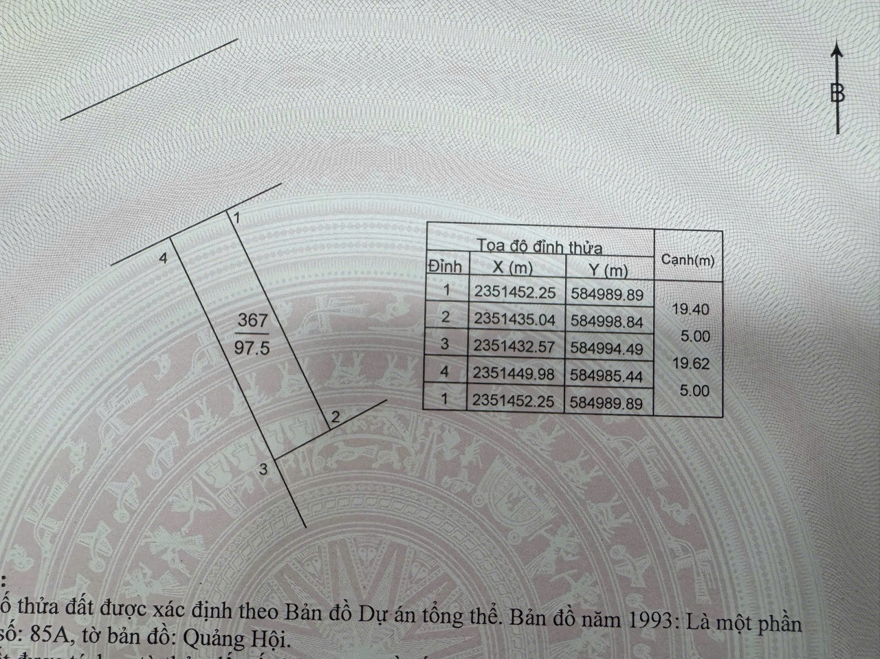 Bán đất 97,5m² ngang 5m giá 4.3 tỷ Xã Nội Bài