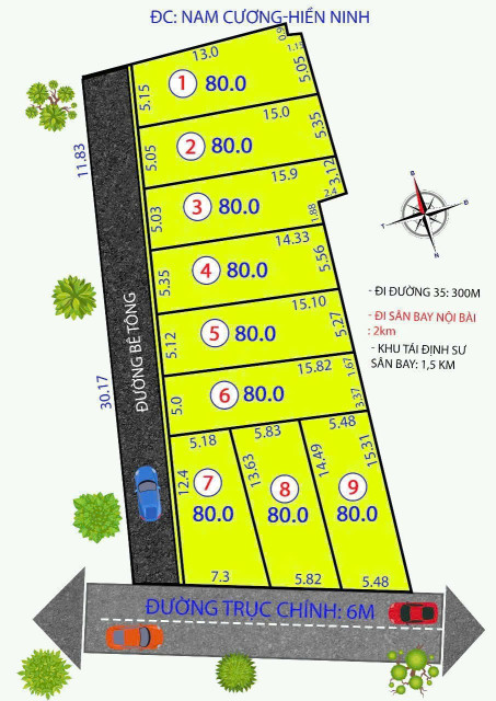 Bán đất 80m² ngang 5m giá 2.25 tỷ Xã Nội Bài