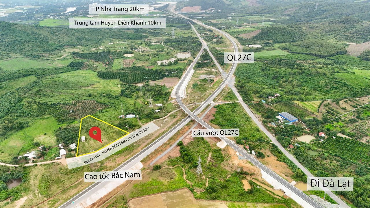 Cơ hội vàng! 9600m2 đất thổ cư Diên Thọ, Khánh Hòa - 4.2 tỷ, mặt tiền đường 7m, sổ đỏ chính chủ