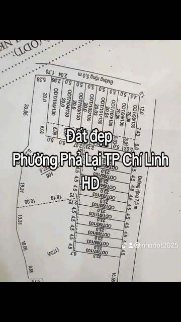 Đất đẹp tại phường phả lại tp chí linh hd, mặt tiền 4,5m đường rộng 7m