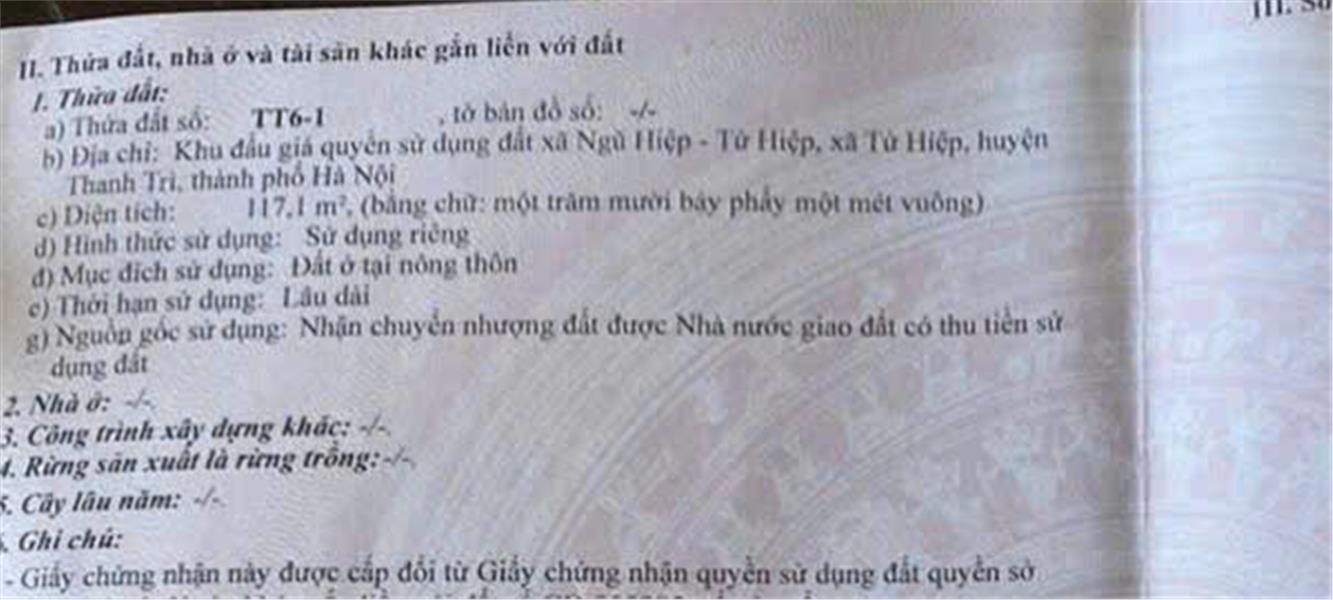 ĐẤT ĐẸP - GIÁ TỐT - Cần Bán Nhanh Lô Đất Vị Trí Đắc Địa Tại Tứ Hiệp, Thanh Trì, Hà Nội