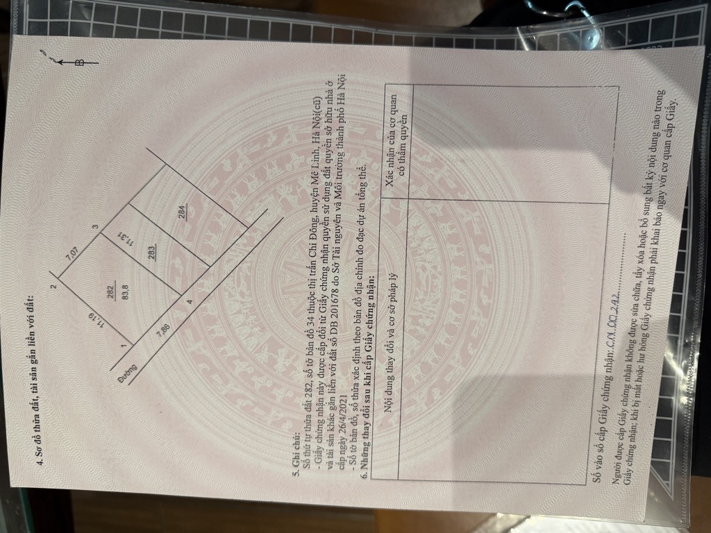 Bán đất 83,8m² ngang 7,6m giá 4.25 tỷ Xã Quang Minh