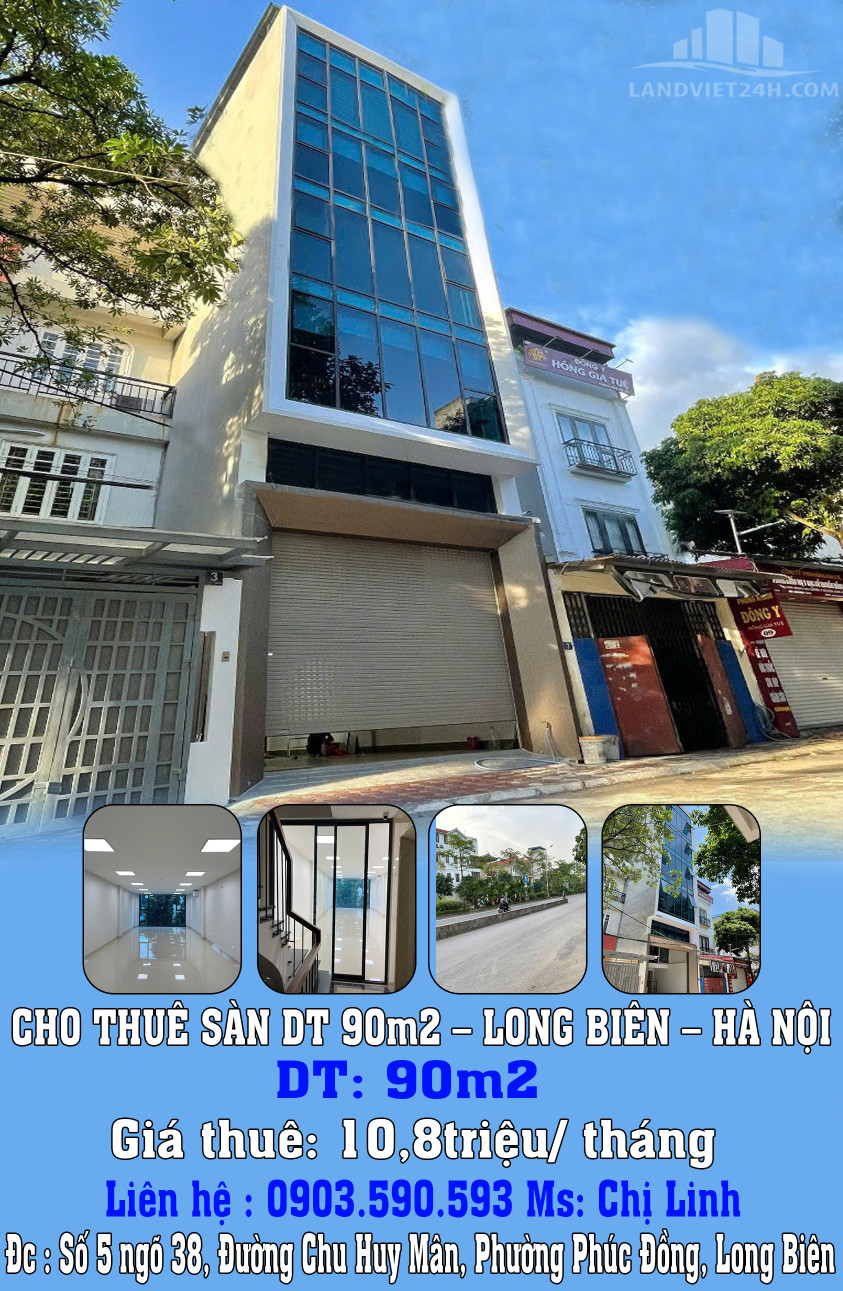 CHO THUÊ SÀN DT 90m2 – LONG BIÊN – HÀ NỘI.