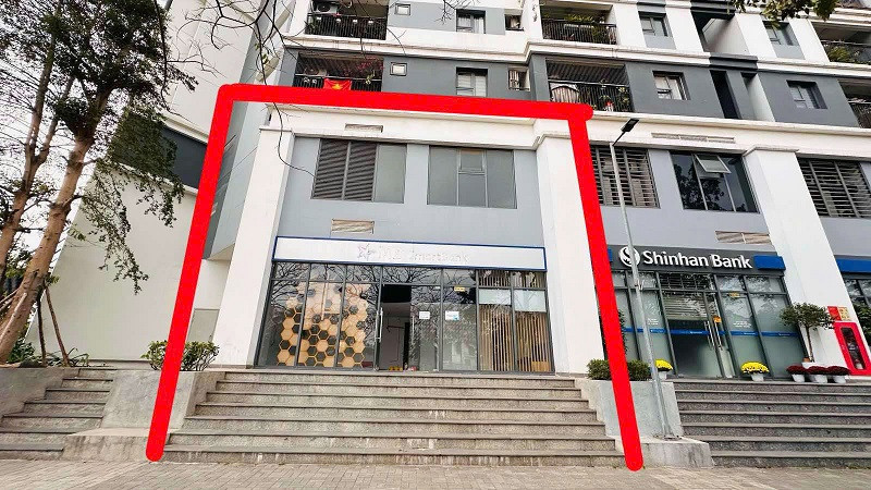 Cho thuê Shop 2 tầng chân đế đầu hồi toà H4 Hope Residences mặt đường Chu Huy Mân, Long Biên, Hà Nội.