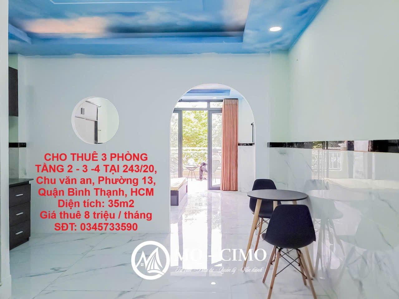 CHO THUÊ 3 PHÒNG TẦNG 2 - 3 -4 TẠI 243/20, Chu văn an, Phường 13, Quận Bình Thạnh, HCM