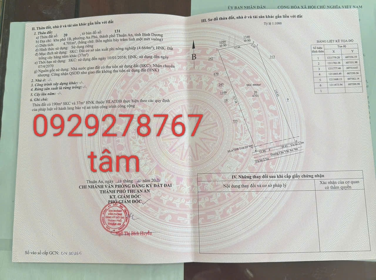 BÁN LÔ ĐẤT SKC CÓ SẴN 1000M2 NHÀ XƯỞNG MẶT TIỀN ĐƯỜNG CHU VĂN AN PHƯỜNG AN PHÚ THÀNH PHỐ HỒ CHÍ MINH