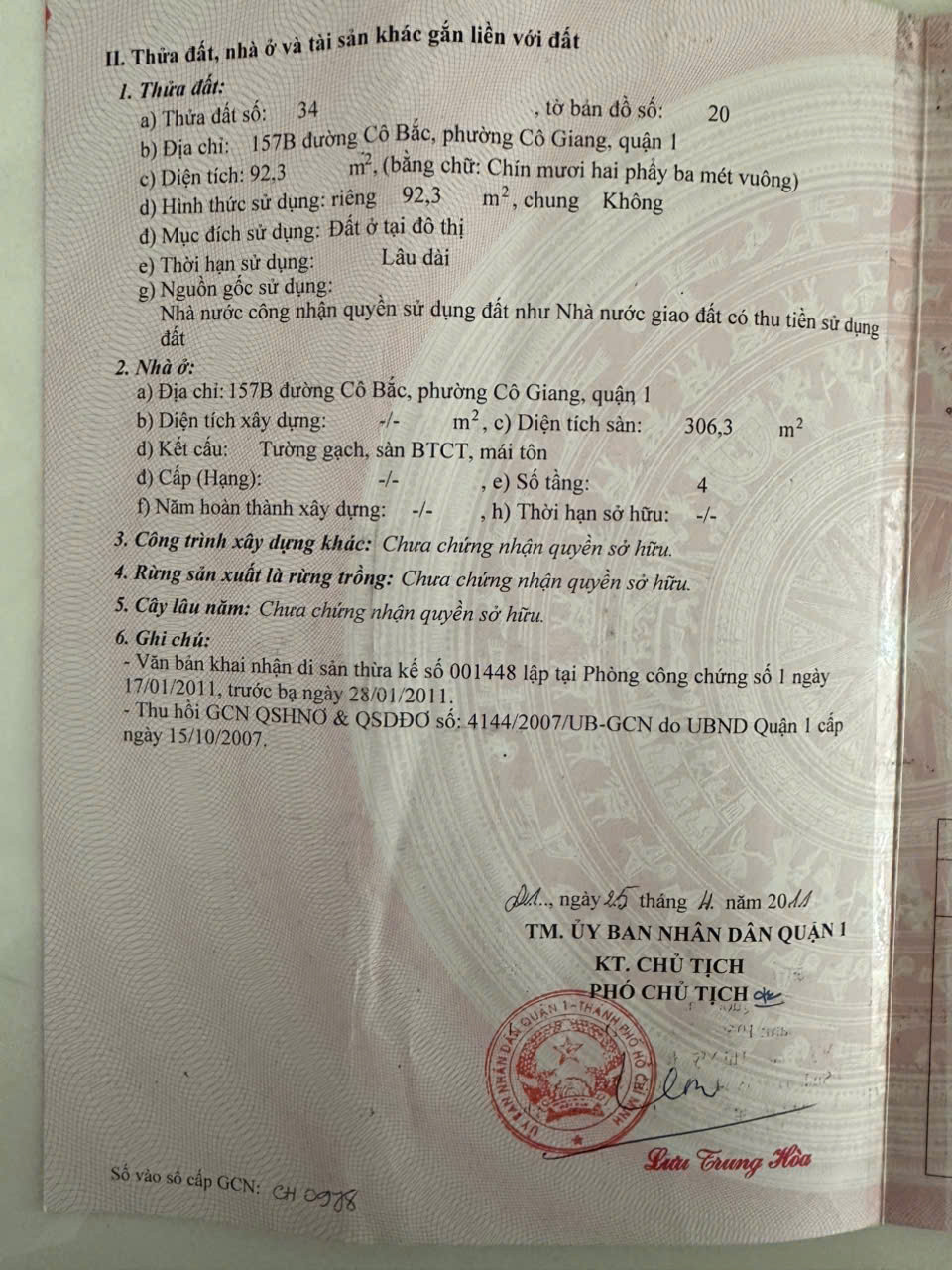Bán nhà Cô Bắc, Phường Cô Giang, Quận 1 – Giá 45 tỷ