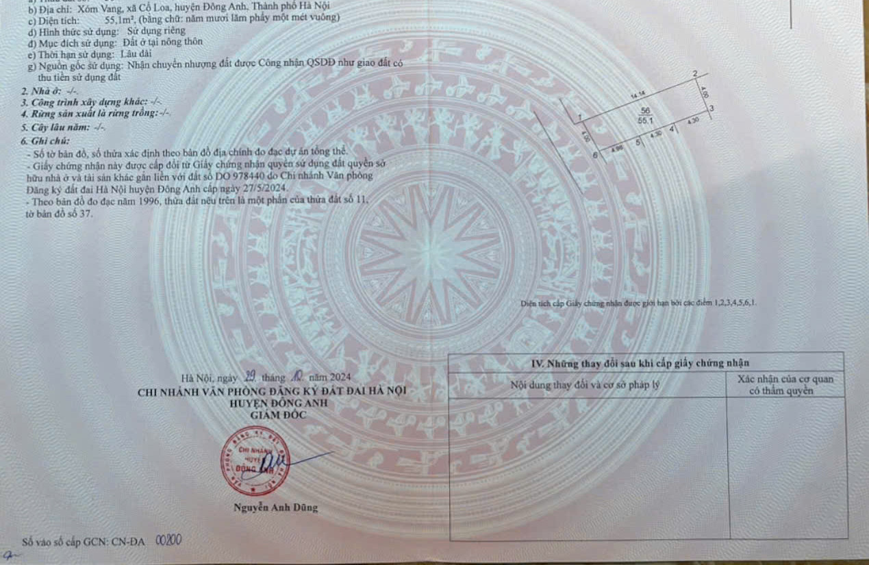 ĐẤT ĐẸP - GIÁ TỐT - Vị Trí Đắc Địa Tại Xóm Vang, Xã Cổ Loa, Huyện Đông Anh, Thành phố Hà Nội
