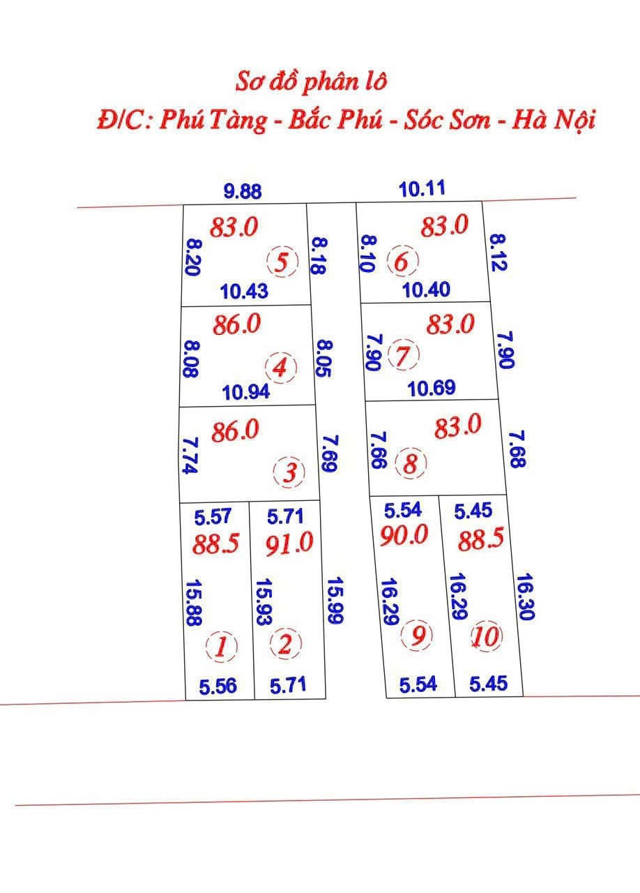 Bán đất 83m² ngang 8,1m giá 1.65 tỷ Xã Đa Phúc