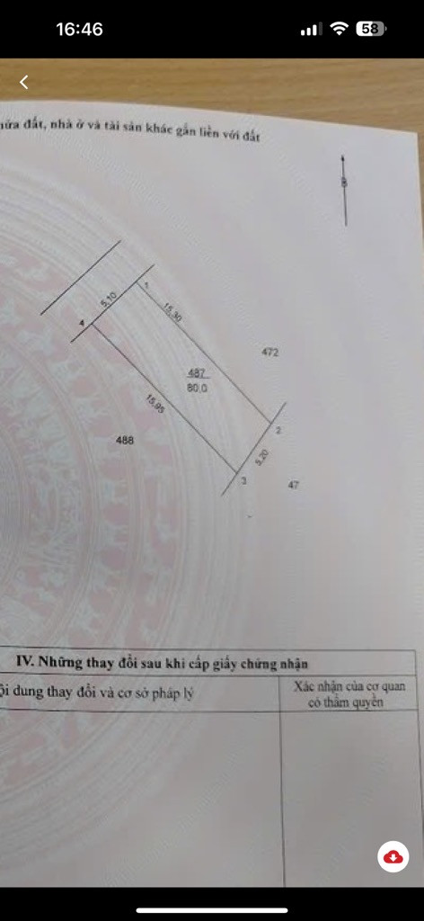 Bán đất 80m² ngang 5,1m giá 5.3 tỷ Xã Quang Minh