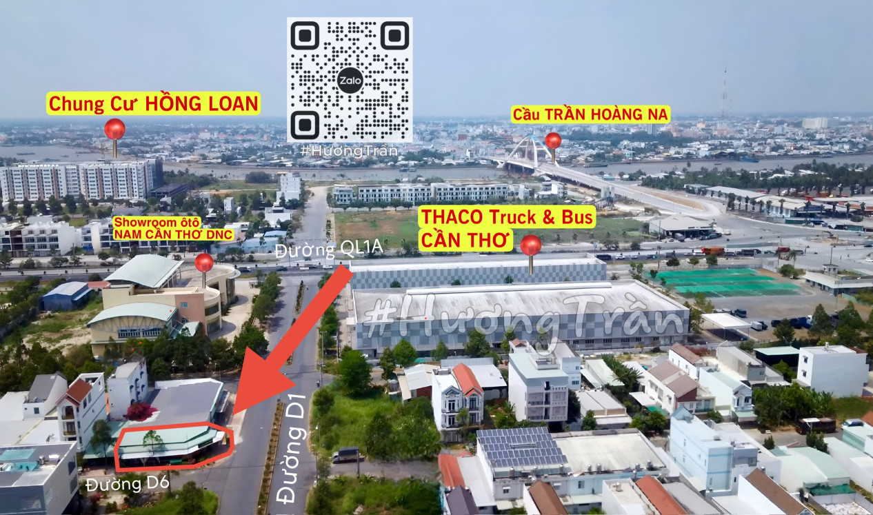 BÁN MẶT BẰNG CĂN GÓC 2 MẶT TIỀN ĐƯỜNG D6 & D1, KDC HỒNG LOAN