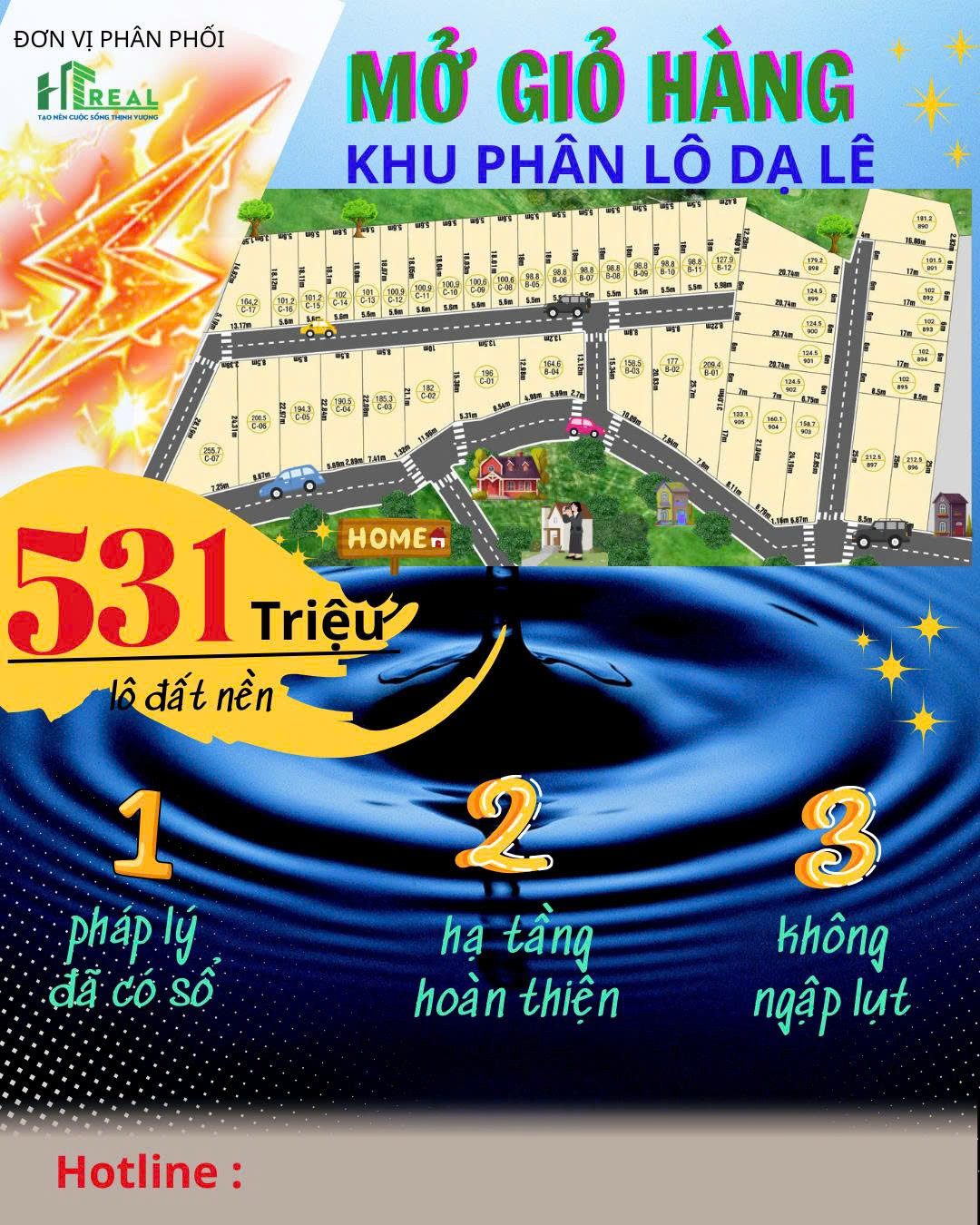 Lô đất đường Dạ lê, TP Huế _ Giá 531triệu