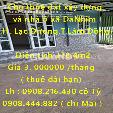 Cho thuê đất xây dựng và nhà ở xã ĐaNhim - Huyện Lạc Dương