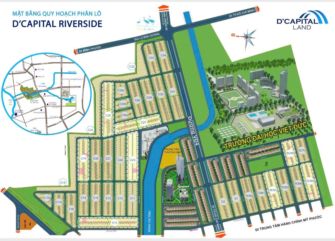 QUỸ ĐẤT NỀN CUỐI CÙNG TẠI TP  BẾN CÁT BÌNH DƯƠNG D'CAPITAL RIVERSIDE