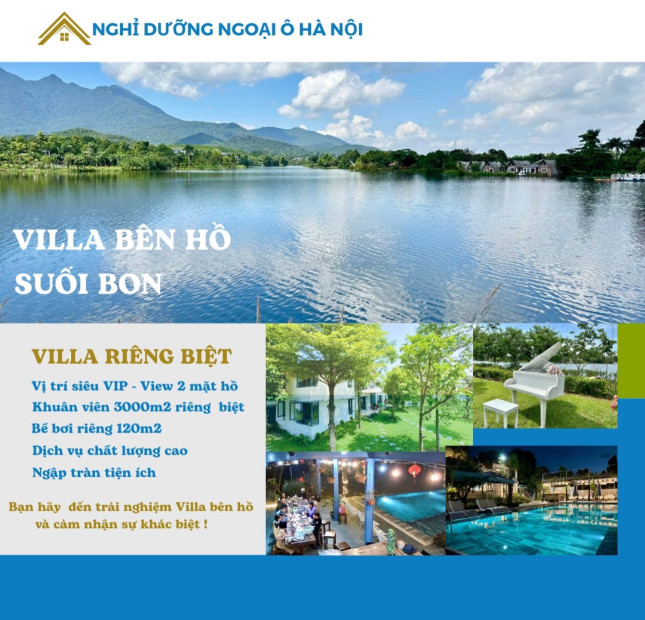 CHO THUÊ VILLA NGHỈ DƯỠNG BÊN HỒ RẤT ĐẸP