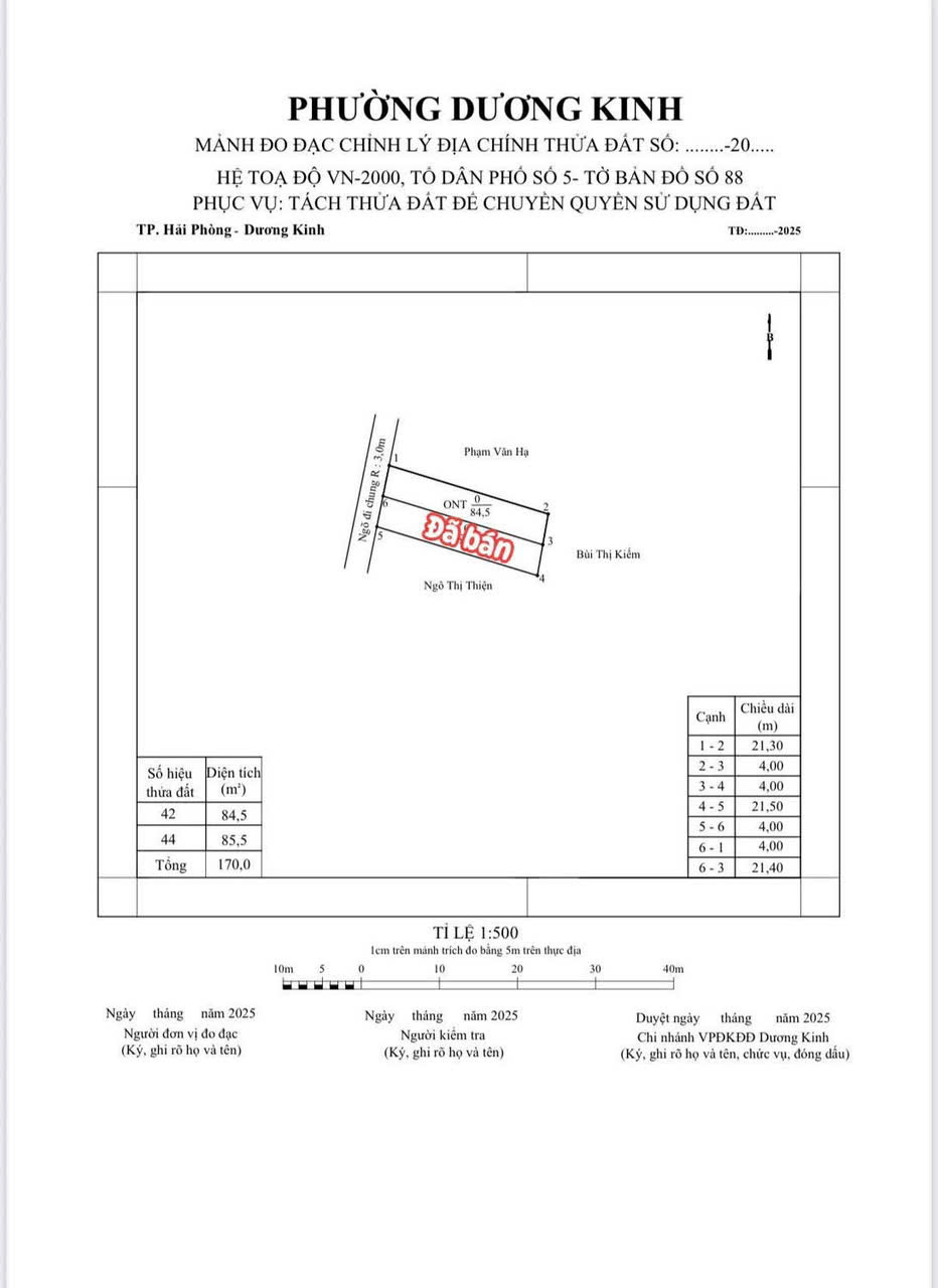 Bán đất Đại Thắng 84,5m² ngang 4m giá 2.1 tỷ Phường Dương Kinh