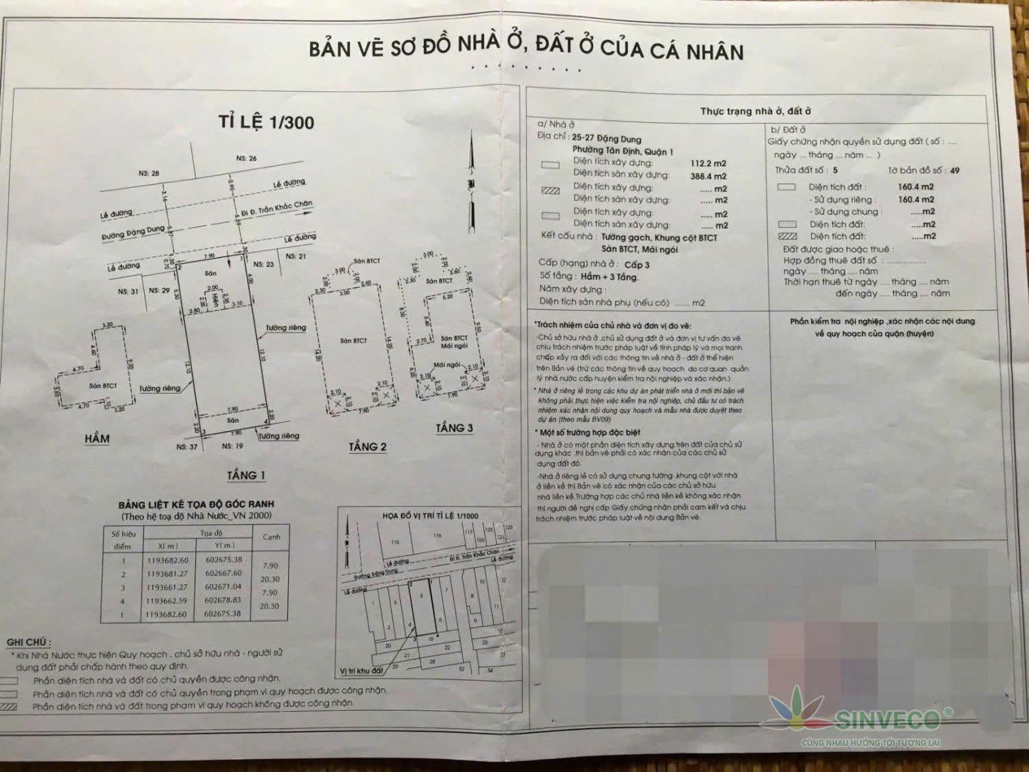 Bán nhà Đặng Dung, Phường Tân Định, Quận 1 – Giá 110 tỷ