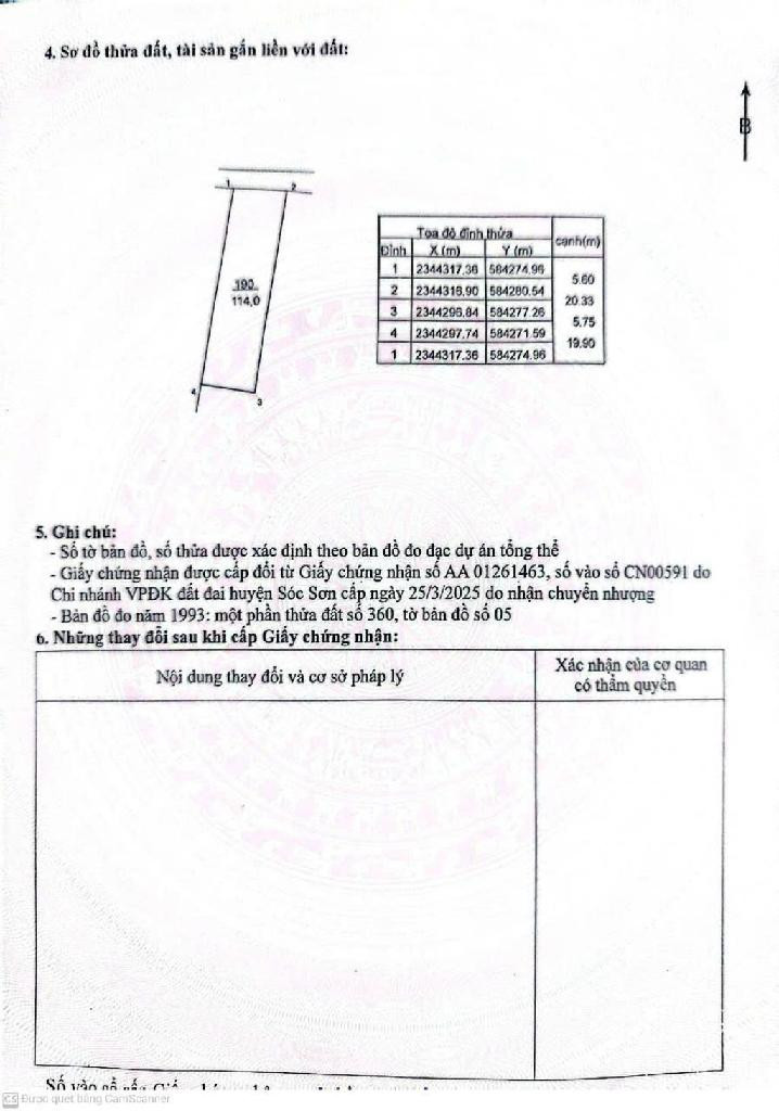Bán đất 114m² ngang 5,6m giá 4.8 tỷ Xã Nội Bài