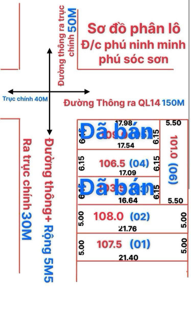 Bán đất 108m² ngang 5m giá 2.75 tỷ Xã Kim Anh