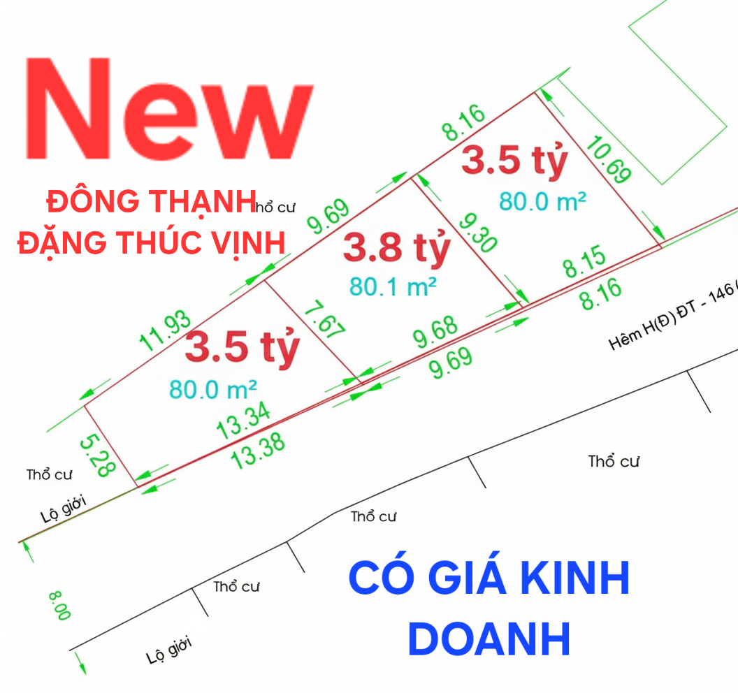 🔴Bán đất 80m² full thổ cư ngang 8m giá 3.8 tỷ tại hẻm oto Đường Đặng Thúc Vịnh Xã Đông Thạnh