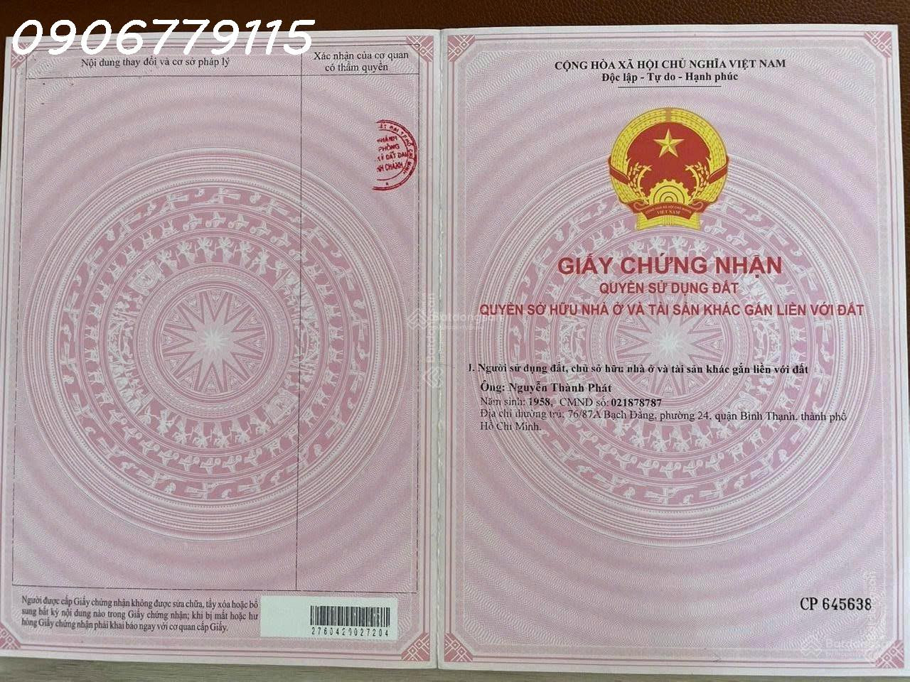 Đất HXH, Vĩnh Lộc ngang 5,5m, DT 82,7 m2 = 3 tỷ