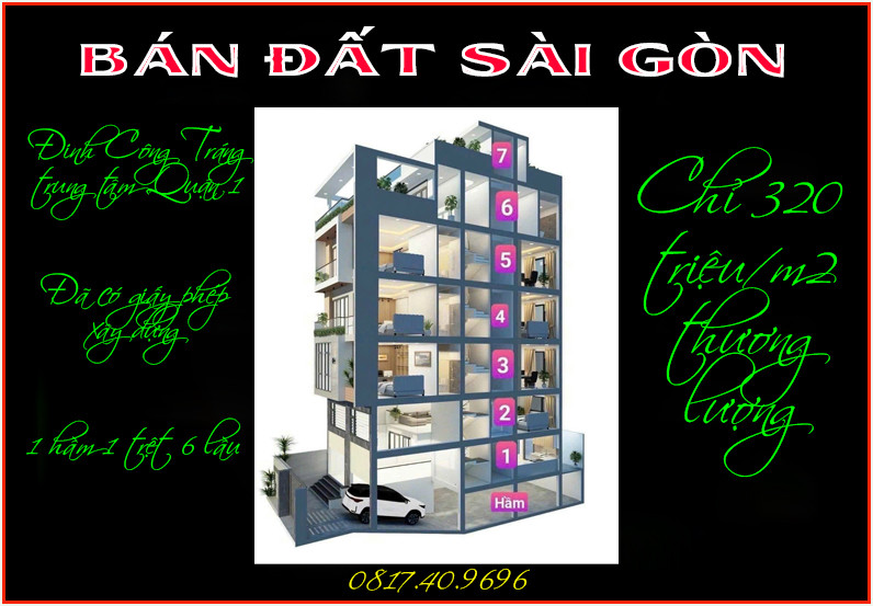 Bán rẻ đất mặt tiền 4.7 x 30m nở hậu 5.4m trung tâm Quận 1 TP.HCM