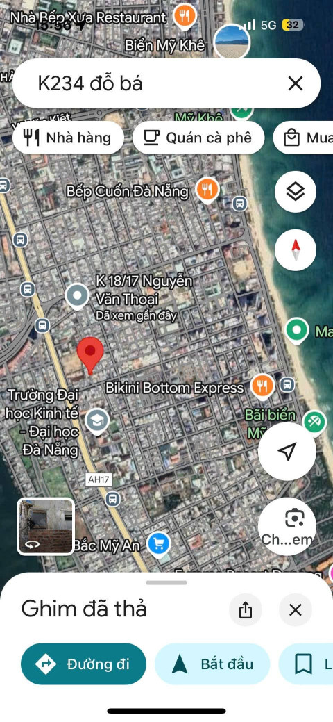 Bán đất 143m2 - kiệt ô tô 6m Đường Đỗ Bá, gần Biển Mỹ Khê
