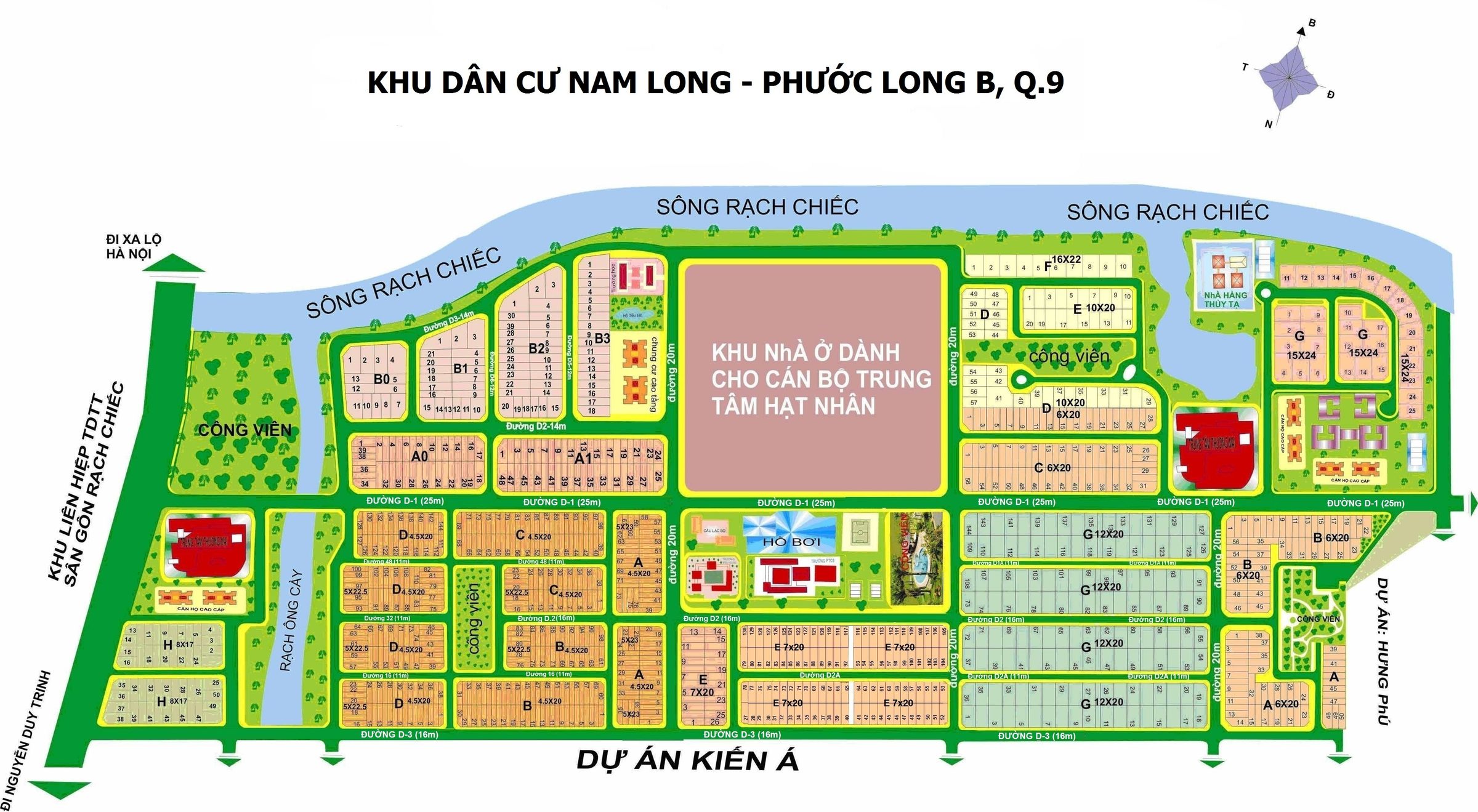 Bán Lô Đất Mặt tiền đường D3, KDC Nam Long, Quận 9, TP. HCM