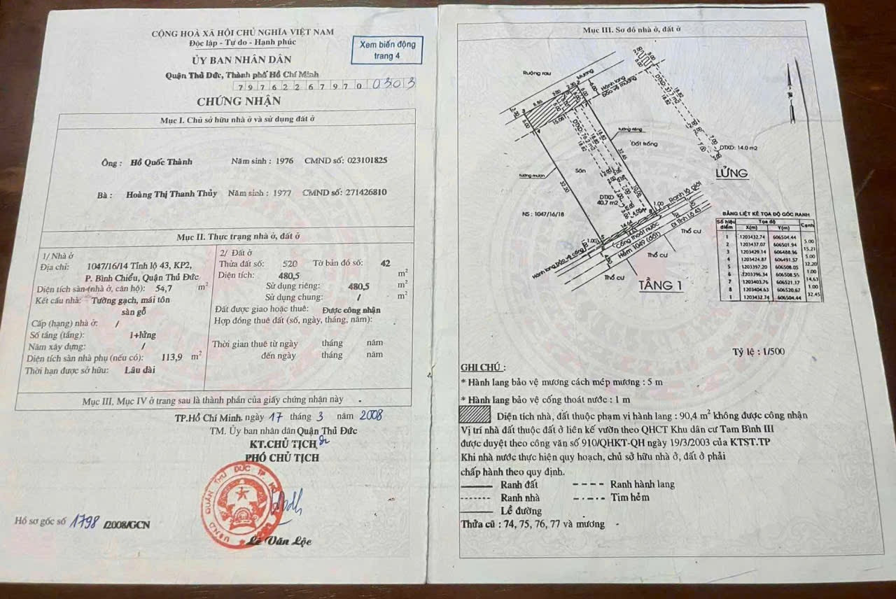 Bán nhà 390m² ngang 14.5m giá 26.3 tỷ Phường Bình Chiểu
