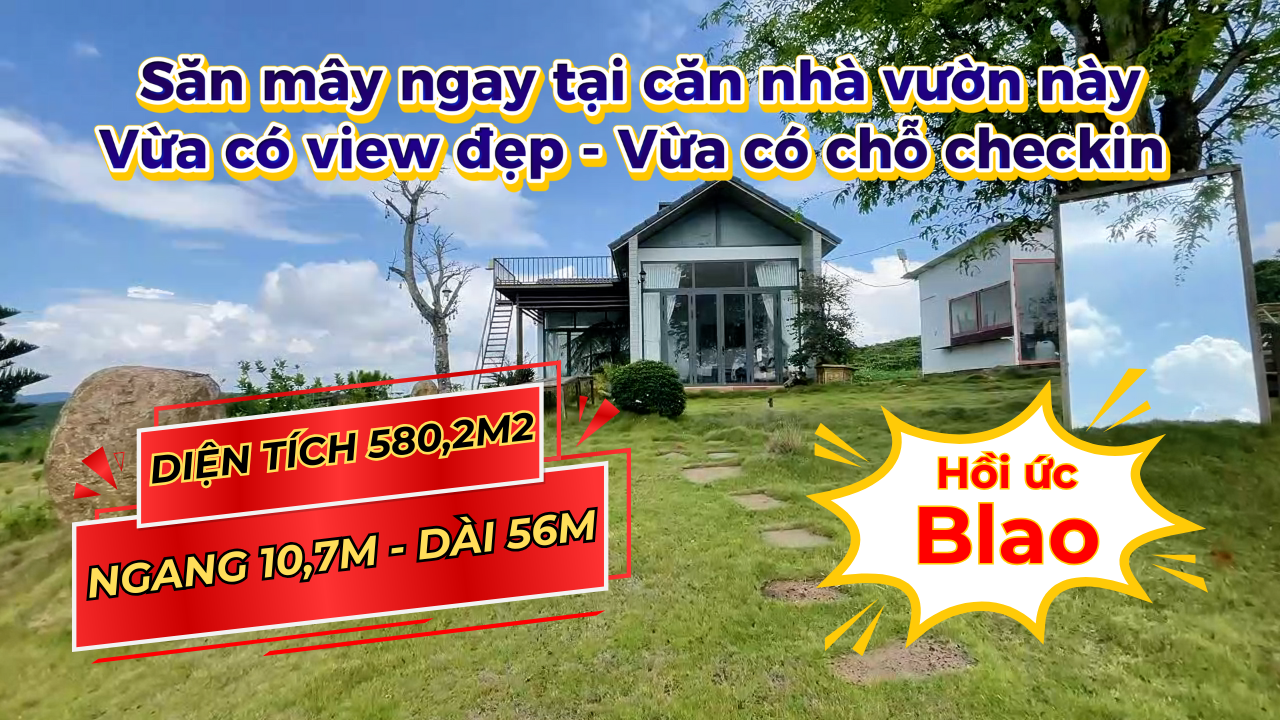 Bán nhà Lộc Ngãi Bảo Lâm. Cách nút giao cao tốc chỉ 7,2km. DT 580,2 m2. 2pn và 2 toilet.Nhà rất đẹp