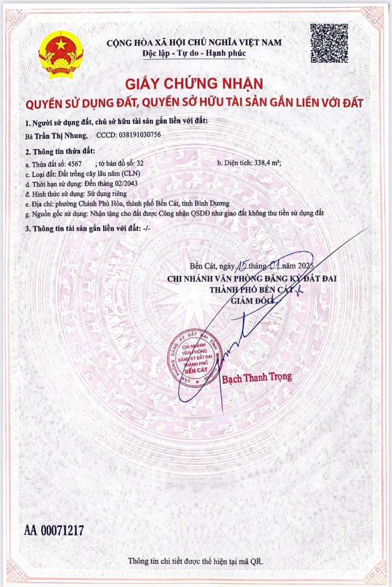 CẦN BÁN GẤP LÔ ĐẤT NỀN TẠI TRUNG TÂM TP. BẾN CÁT
