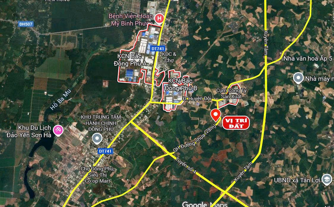 Thanh lý gấp 2 lô đất liền kề gần kcn Đồng Phú, hơn 1000m2 mà có 100m2 thổ cư, mà giá bán như cho chỉ 400tr, bao mọi pháp lý
