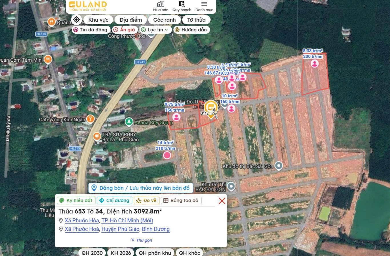 Bán đất 75m² full thổ cư ngang 5m giá 780 triệu tại Đường ĐT 741 Xã Phước Hòa