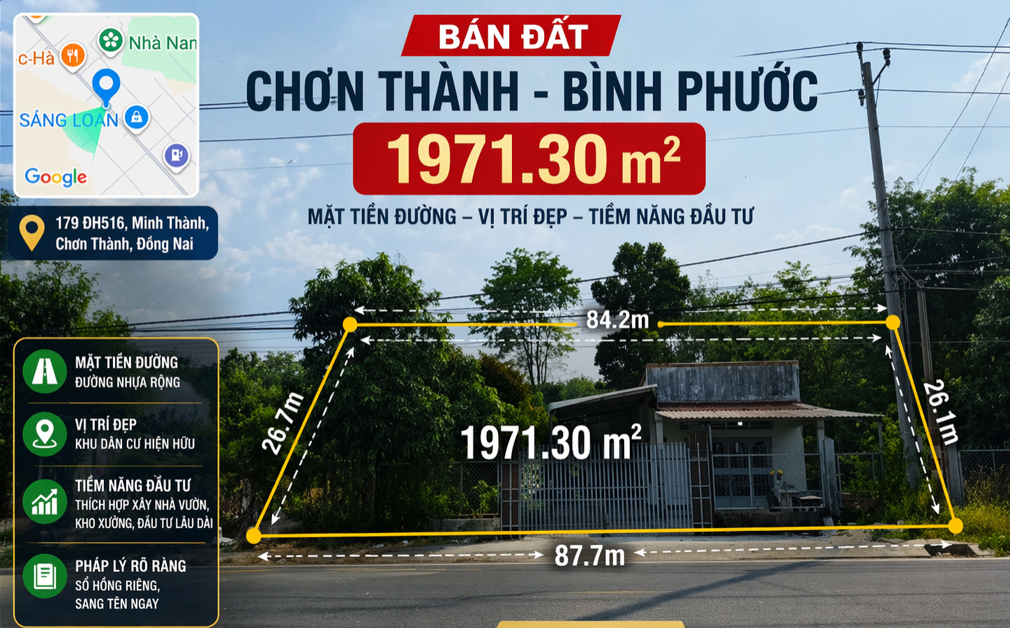 Bán đất phường Chơn Thành Bình Phước