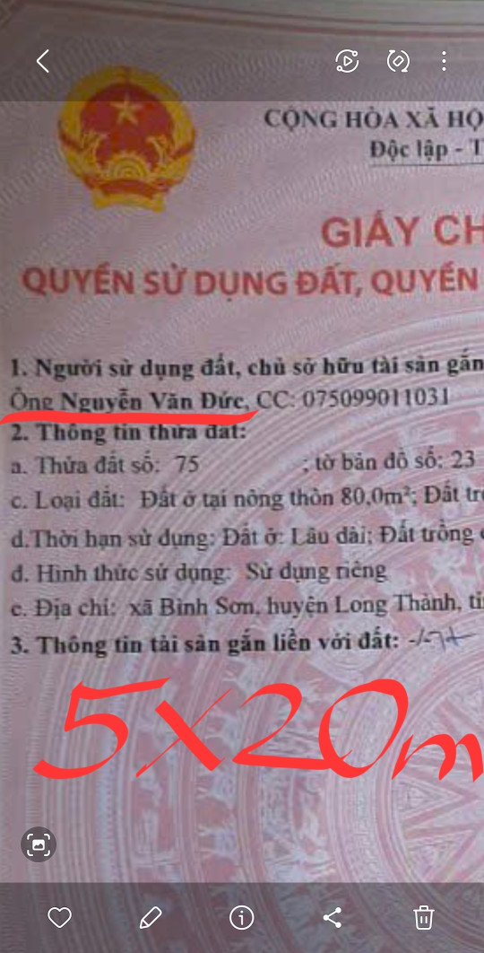 Tôi chủ đất, cách sân bay chỉ 1 km