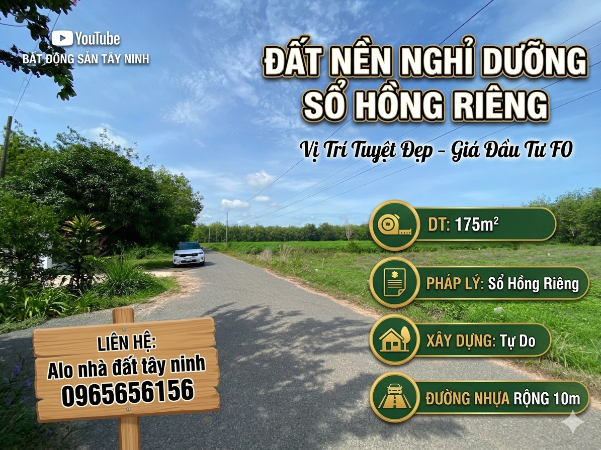 Đất mặt tiền đường nhựa Tân Biên giá 220 triệu cho anh chị đầu tư