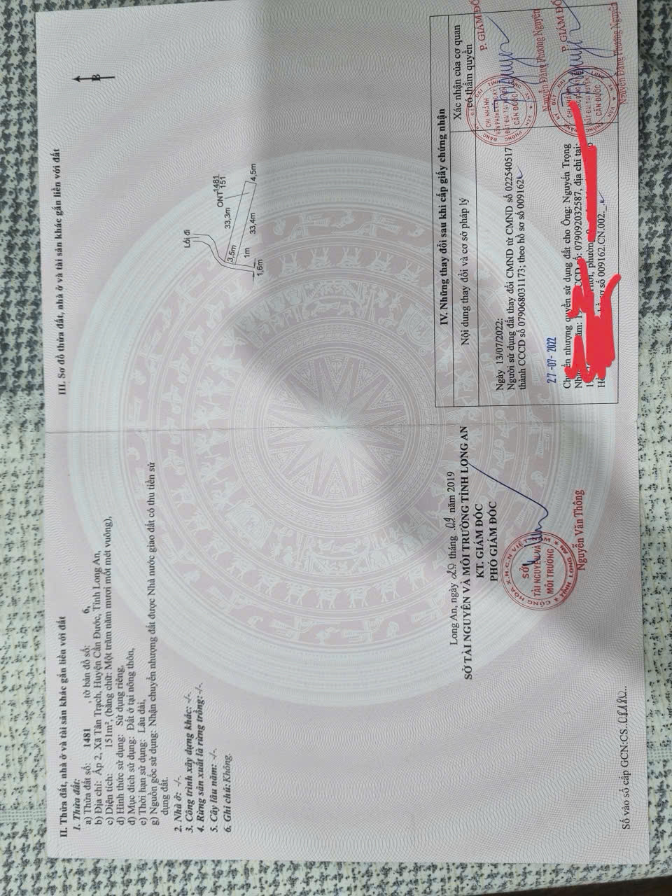 CẦN BÁN GẤP ĐẤT MẶT TIỀN HẺM XE HƠI, CẦN ĐƯỚC,LONG AN
