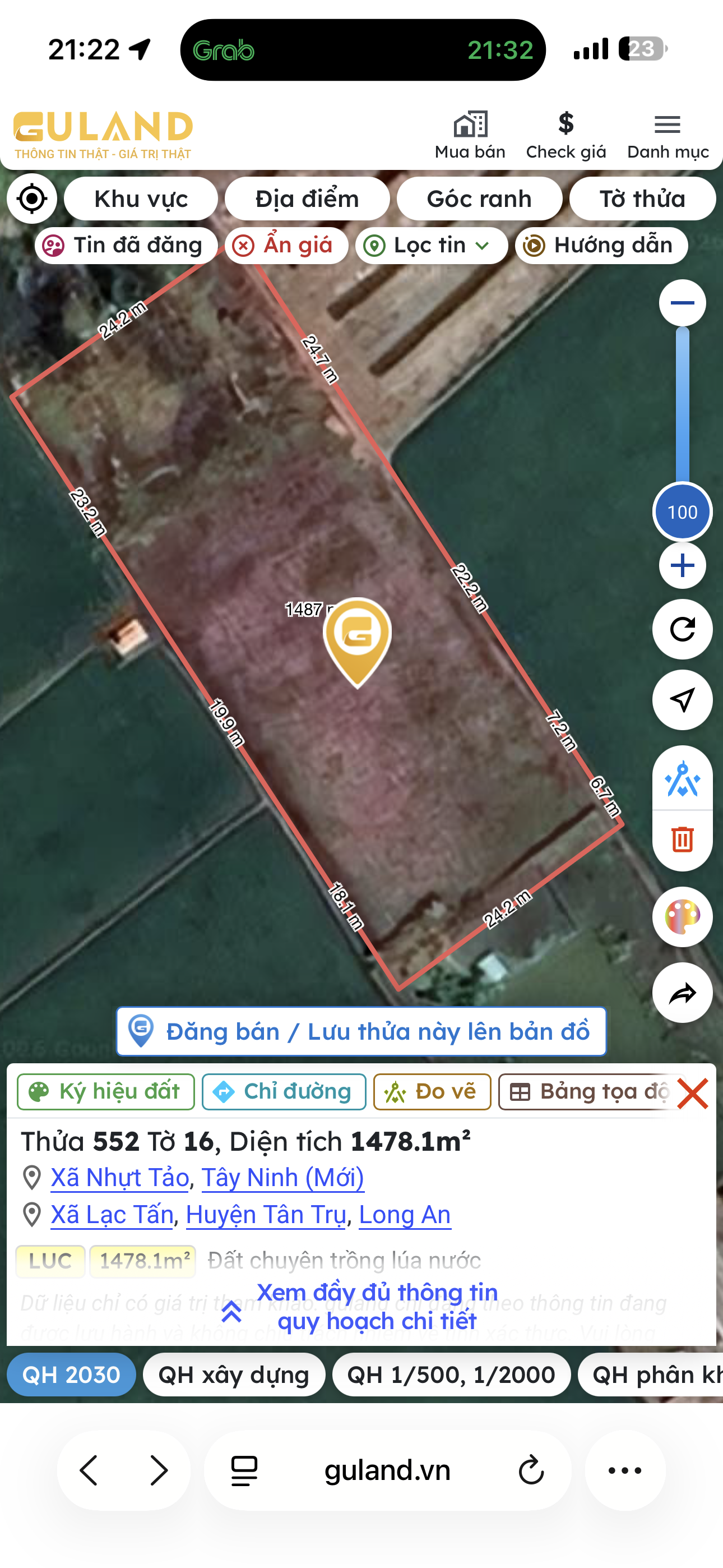Bán Đất 14781m² giá 1 tỷ tại Đường Đt 833 Xã Lạc Tấn Huyện Tân Trụ Long An