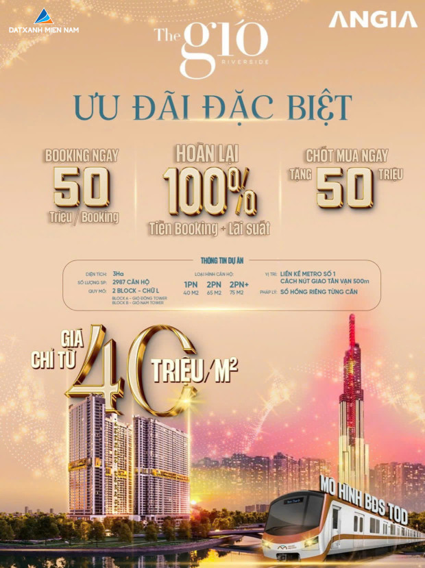 🔥 CHƯA TỪNG CÓ TIỀN LỆ – CHÍNH SÁCH “LỘC LÃI SONG HÀNH” CHỈ CÓ TẠI THE GIÓ RIVERSIDE! 🔥