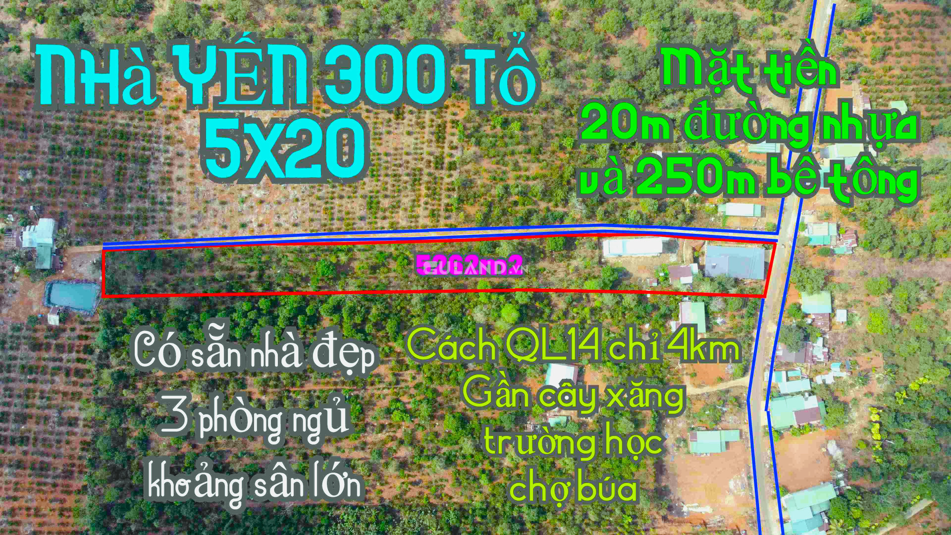 Bán nhà YẾN và nhà ở + 5262m2 gần QL14 | Khu đông dân cư | Chủ đang ngộp tại tỉnh Đắk Nông