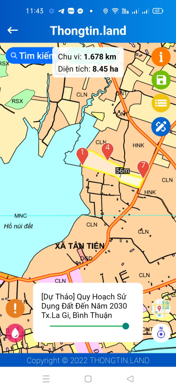 Bán  đất nông nghiệp 84000m² , giá 55 tỷ tại đường DT709, Xã Tân Hải, Thị xã La Gi, Bình Thuận