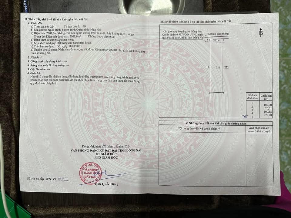 Bán lô đất vườn Ngọc Định - Định Quán giá tốt