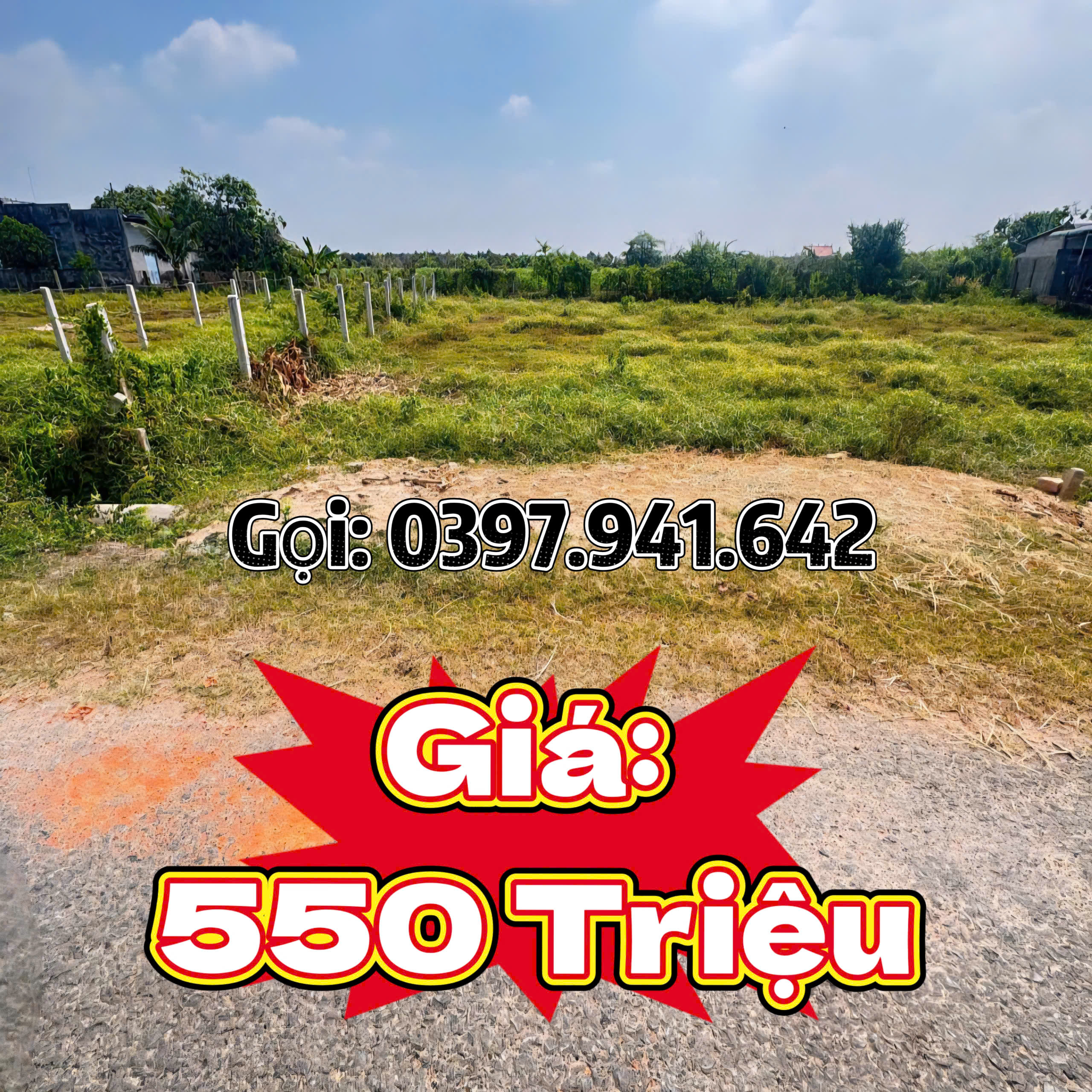 Bán đất cạnh KCN Phước Đông, Gò Dầu, Giá: 550 Triệu (8 x 25 tổng 203m2 có 133m2 đất thổ) Gọi: 0397.941.642