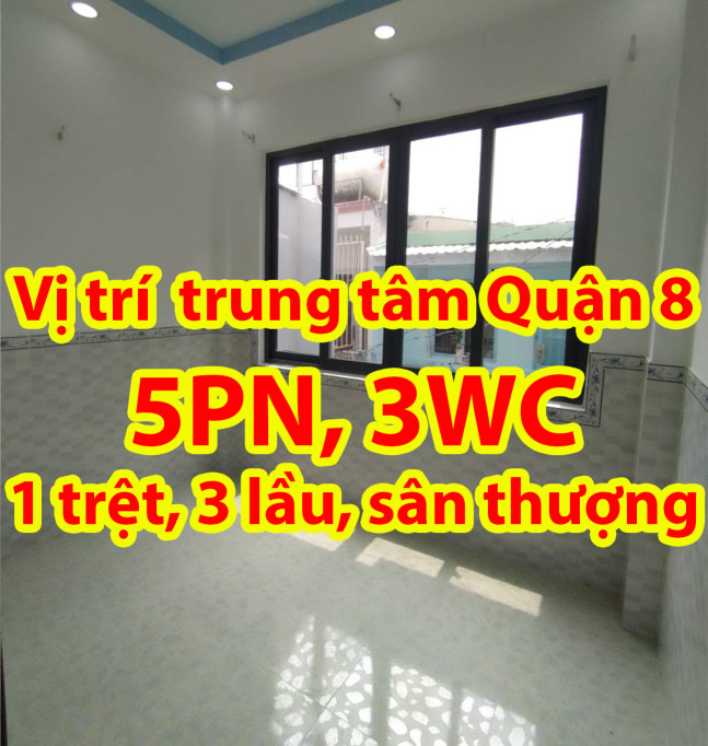 Nhà 4 tầng đẹp tại Dương Bá Trạc Q8 – 5PN – Gần hẻm xe hơi – Giá chỉ 3.9 tỷ
