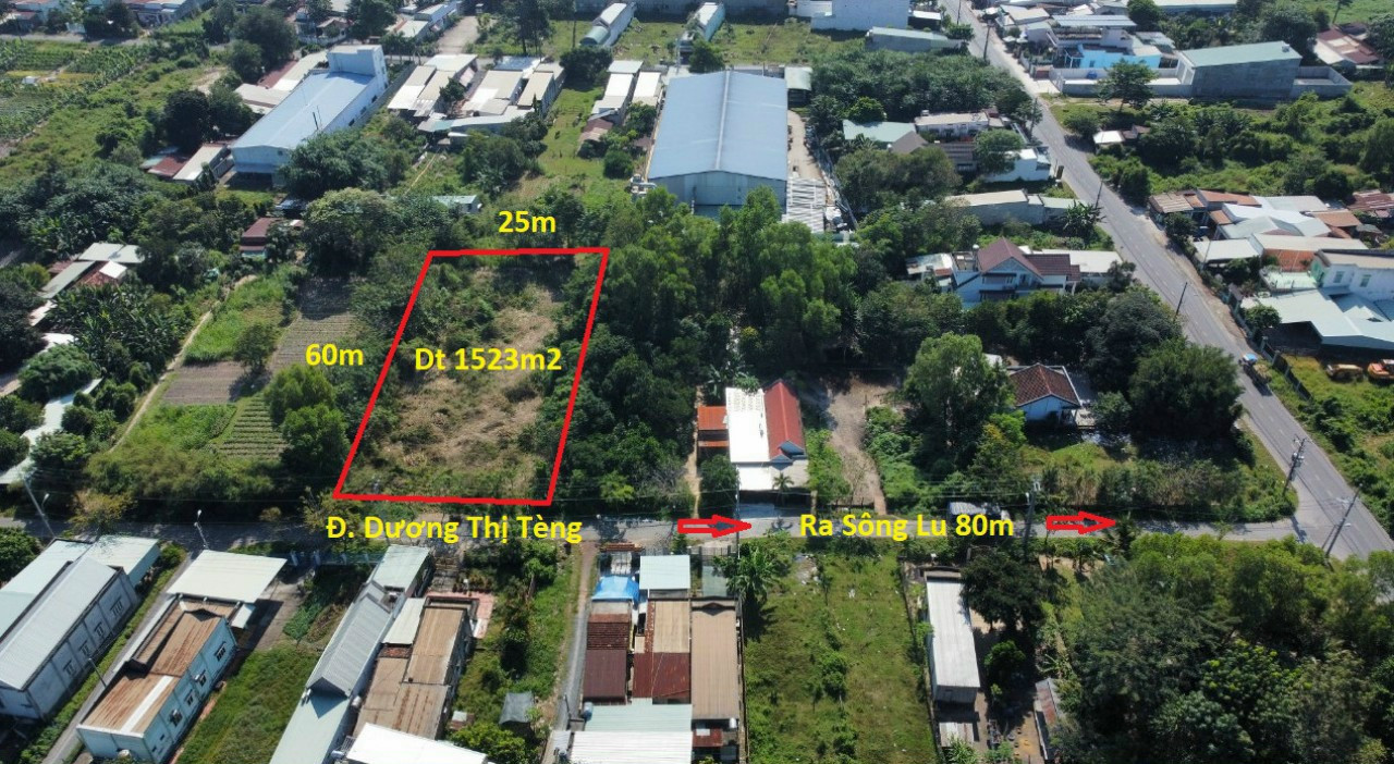 Bán đất xã Hòa Phú Củ Chi, mặt tiền đường Dương Thị Tèn, 1523m, 25x60m sổ riêng, 10 tỷ