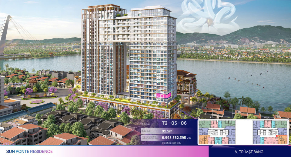 Căn hộ Sun Ponte 3PN rẻ nhất thị trường giá gốc chủ đầu tư