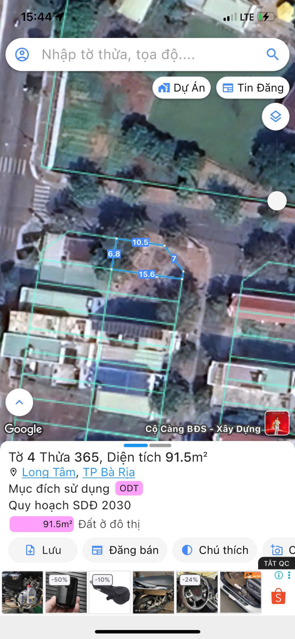 Bán đất 91.5m² ngang 6,8m giá 2.95 tỷ Phường Tam Long