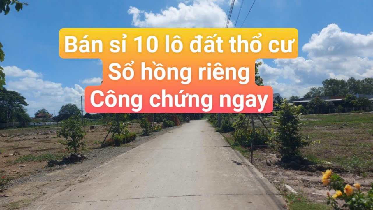 BÁN SỈ 10 LÔ ĐẤT GẦN CHỢ MỸ HẠNH NAM - ĐỨC HÒA - LONG AN CHỈ 9 TRIỆU M2.