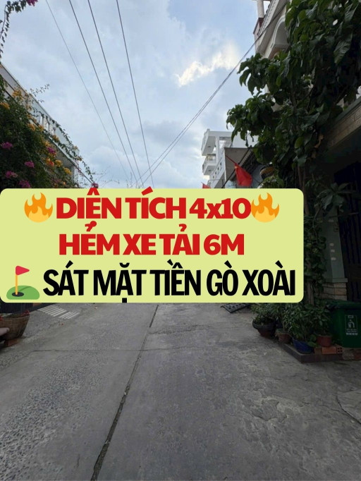 SÁT MẶT TIỀN GÒ XOÀI - NHÀ MỚI XÂY - 4X10 - CHỈ NHỈNH 4.00T